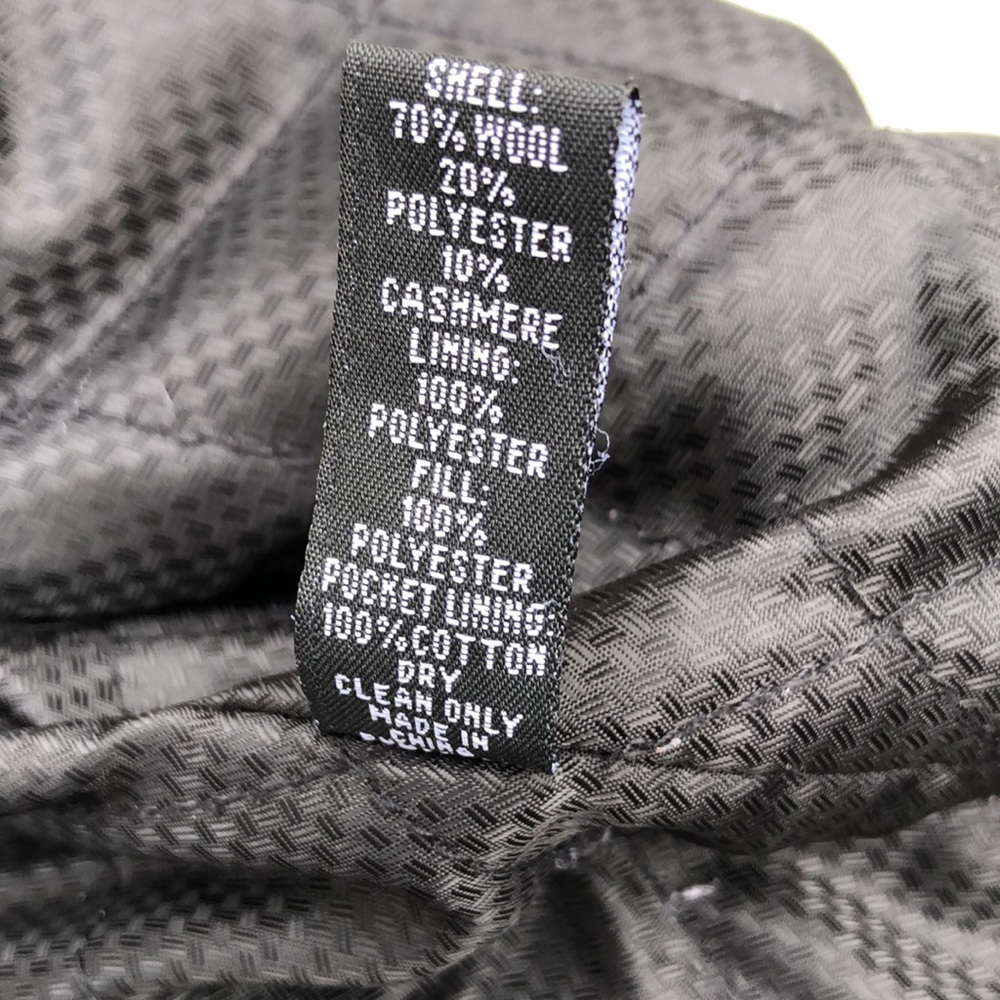 Alfani Black Cashmere Wool Cotton Pockets 4 Button Down Coat - Picture 10 of 12